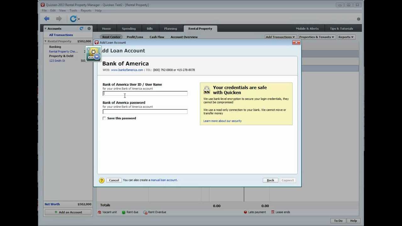 rental property entry for mac in quicken
